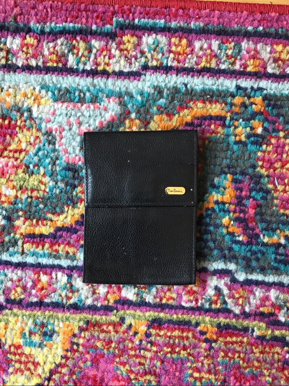 Pierre Cardin Black Pebble Leather Bifold Wallet with Gold Plaque Accent 🖤